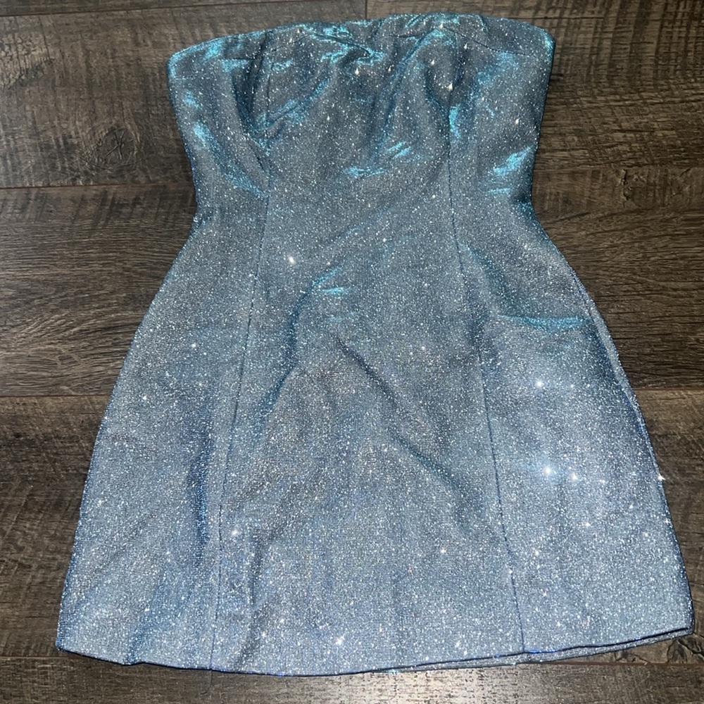 BLUE SPARKLY/SHIMMERY DRESS